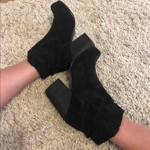 Jeffrey Campbell black suede booties